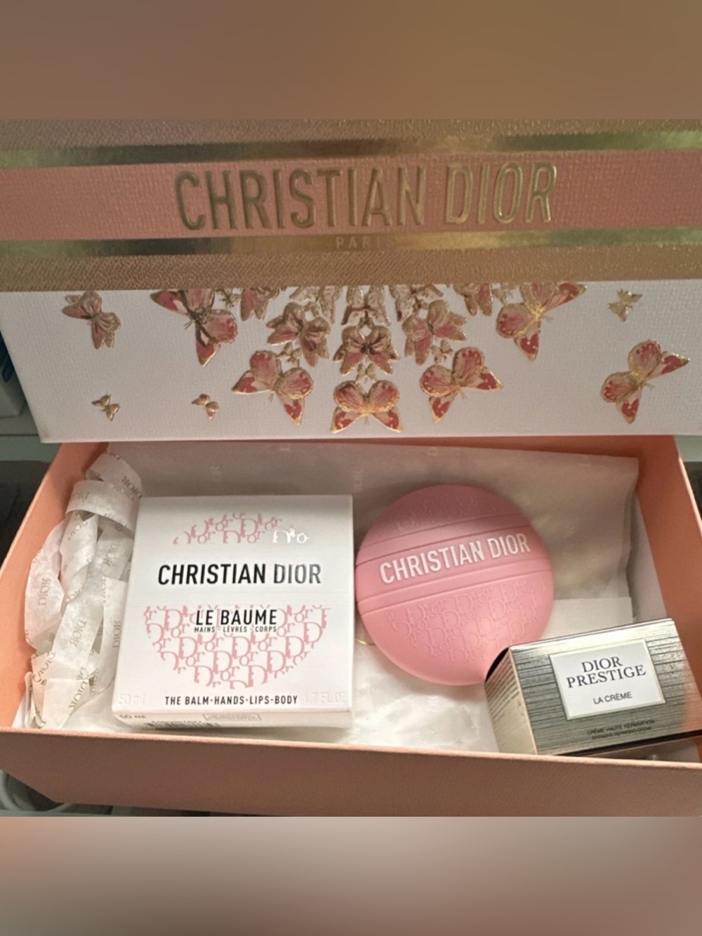Dior Limited Edition Rose Pink Le Baume 50m+Dior Prestige La Crème 5ml+DiorBox